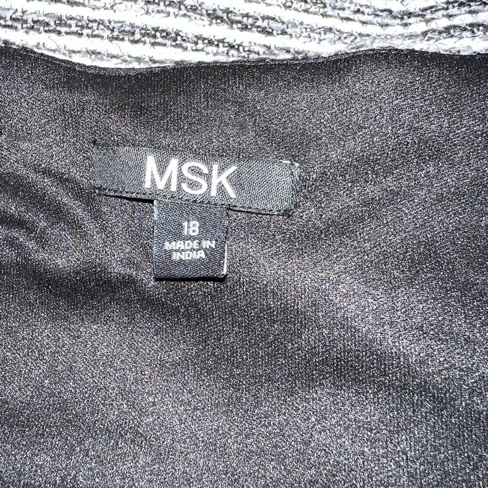 MSK black, white and silver metallic thread A Line dress with faux pockets - Picture 7 of 11